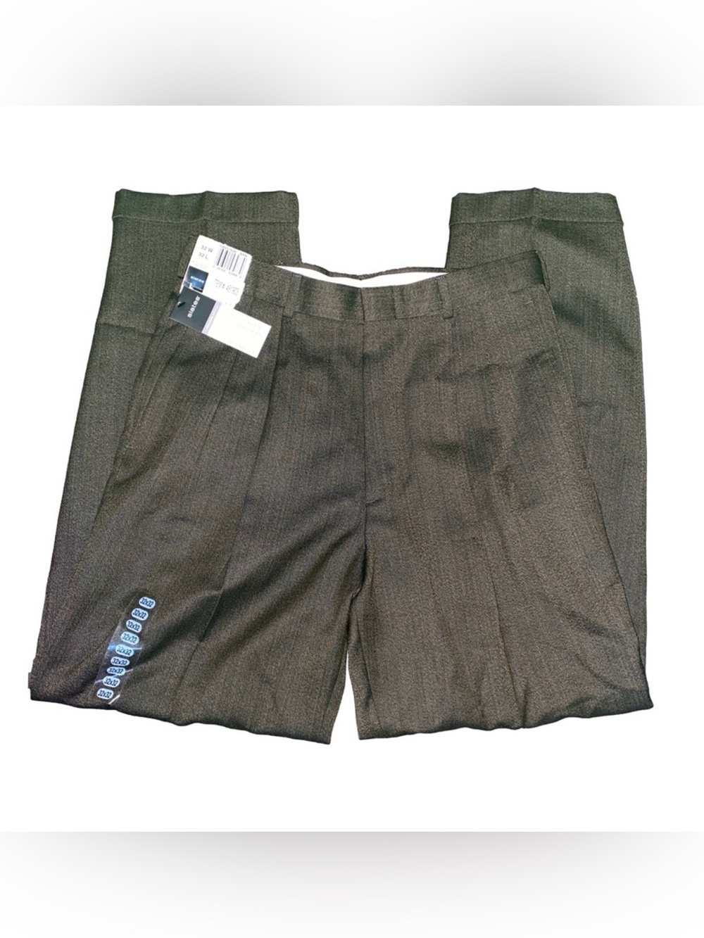 Slates Dockers Men's 32x32 Wool Blend Dress Pants Gray Textured Trousers
